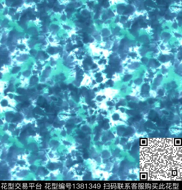 扎染华亿平台蓝印花羽绒服印花数码印花华亿平台下载（图片编号: 1381349） - 瓦栏（Walan）