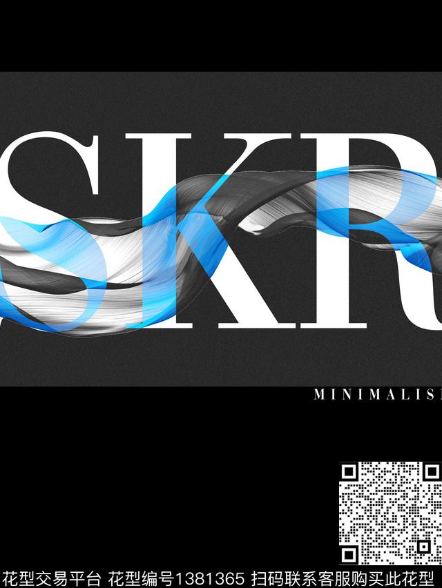 几何字母定位花数码印花华亿平台下载（图片编号: 1381365） - 瓦栏（Walan）