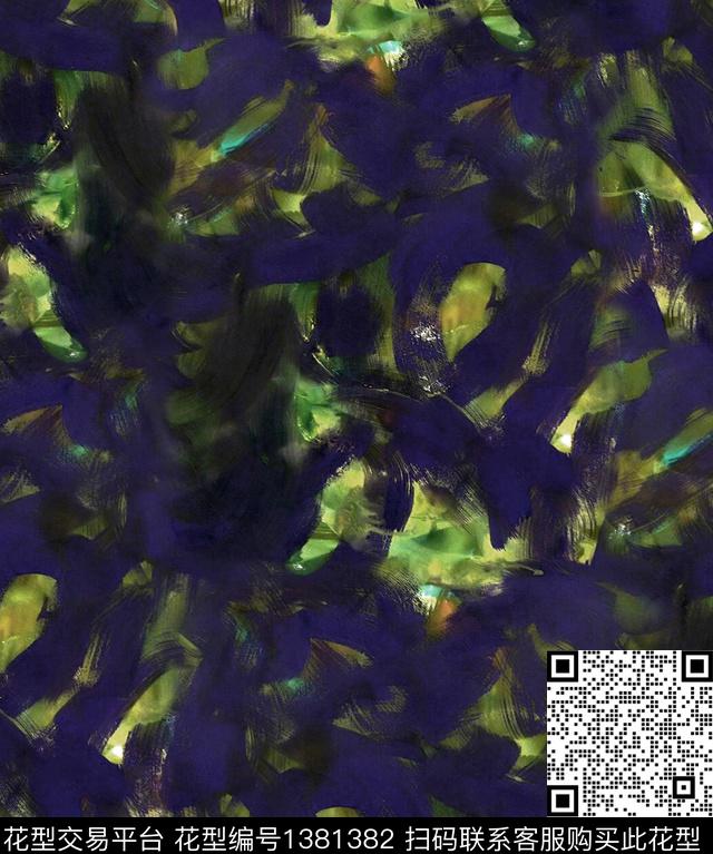 乌云抽象绘画大牌走秀数码印花华亿平台下载（图片编号: 1381382） - 瓦栏（Walan）