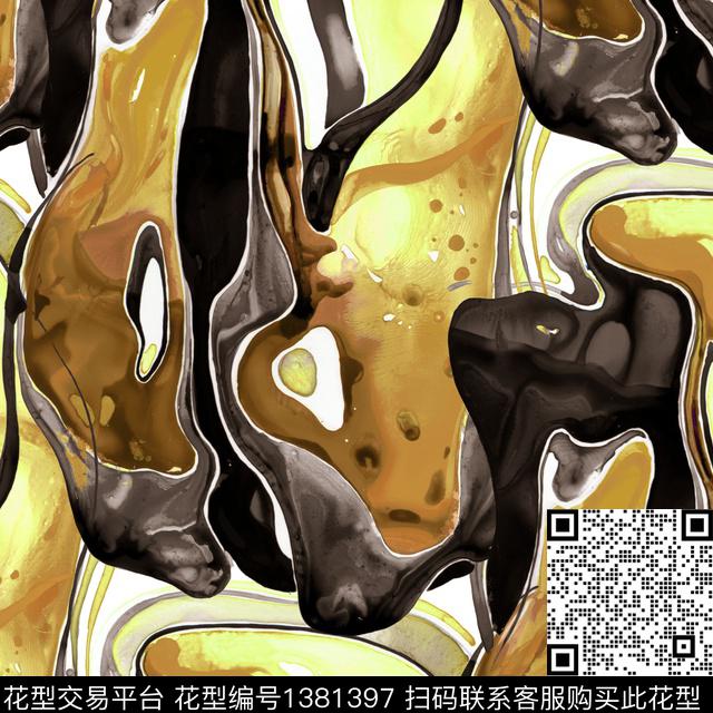 抽象男装abstractpainting大牌走秀数码印花华亿平台下载（图片编号: 1381397） - 瓦栏（Walan）