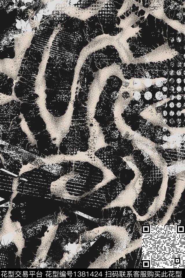 几何男装满版花大牌风传统印花华亿平台下载（图片编号: 1381424） - 瓦栏（Walan）