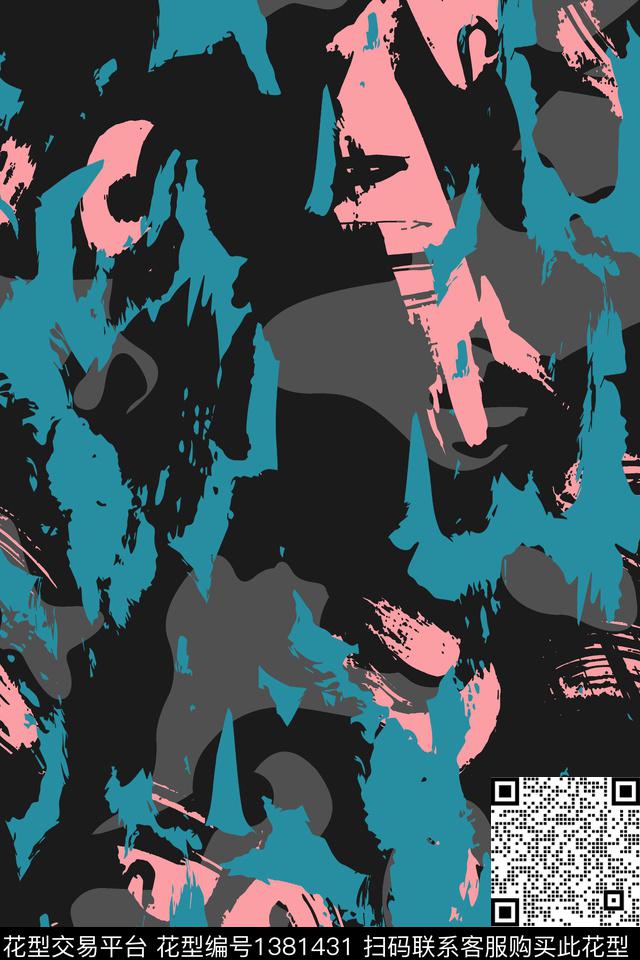 几何男装满版花迷彩传统印花华亿平台下载（图片编号: 1381431） - 瓦栏（Walan）