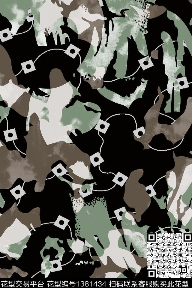 几何男装满版花迷彩传统印花华亿平台下载（图片编号: 1381434） - 瓦栏（Walan）