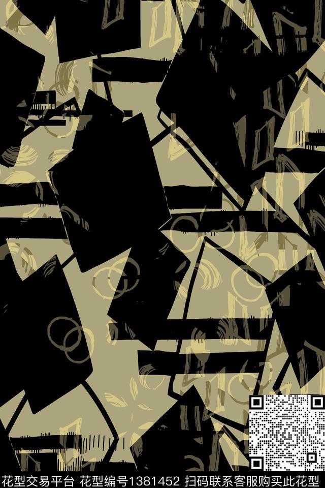几何男装满版花大牌风传统印花华亿平台下载（图片编号: 1381452） - 瓦栏（Walan）