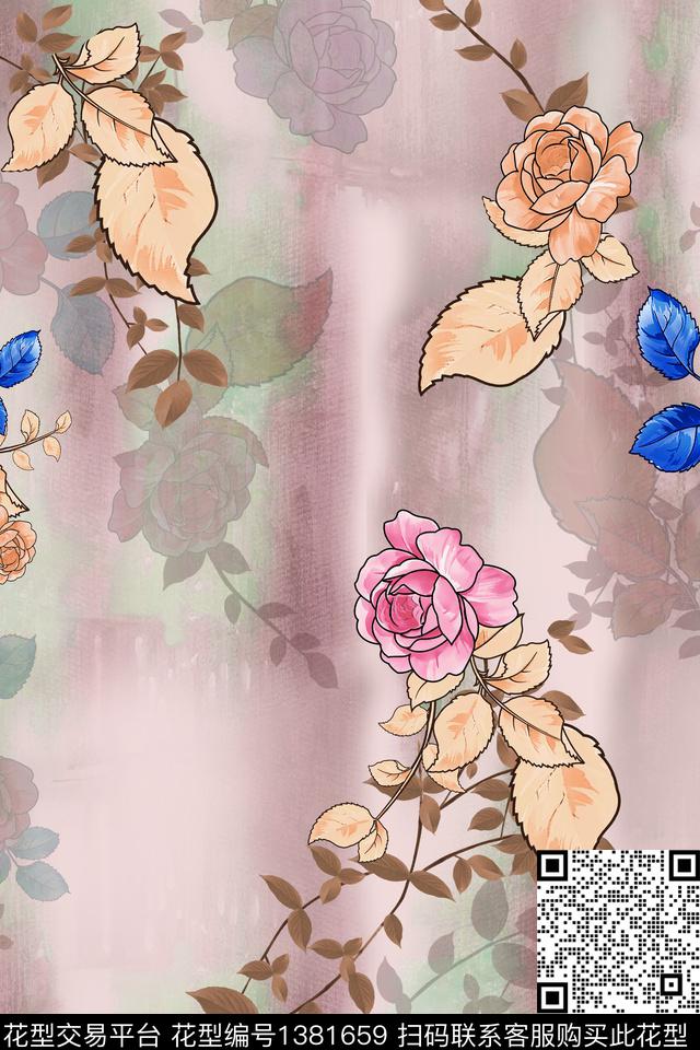 旗袍香云纱真丝数码印花华亿平台下载（图片编号: 1381659） - 瓦栏（Walan）