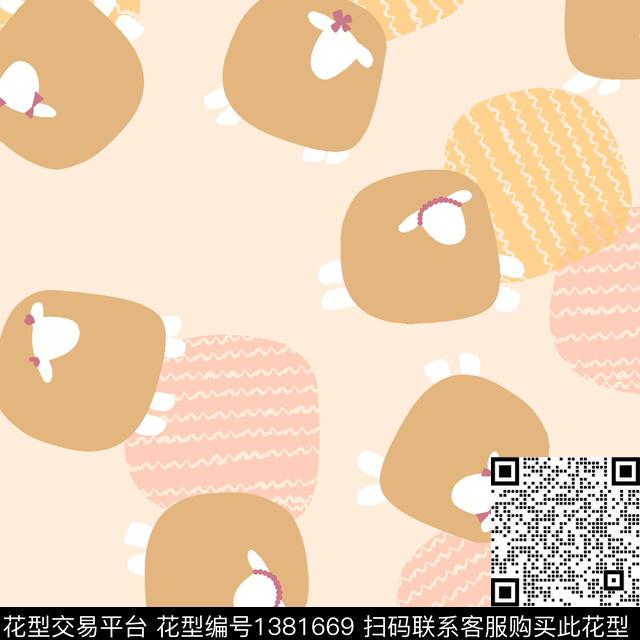 几何插画动物传统印花华亿平台下载（图片编号: 1381669） - 瓦栏（Walan）