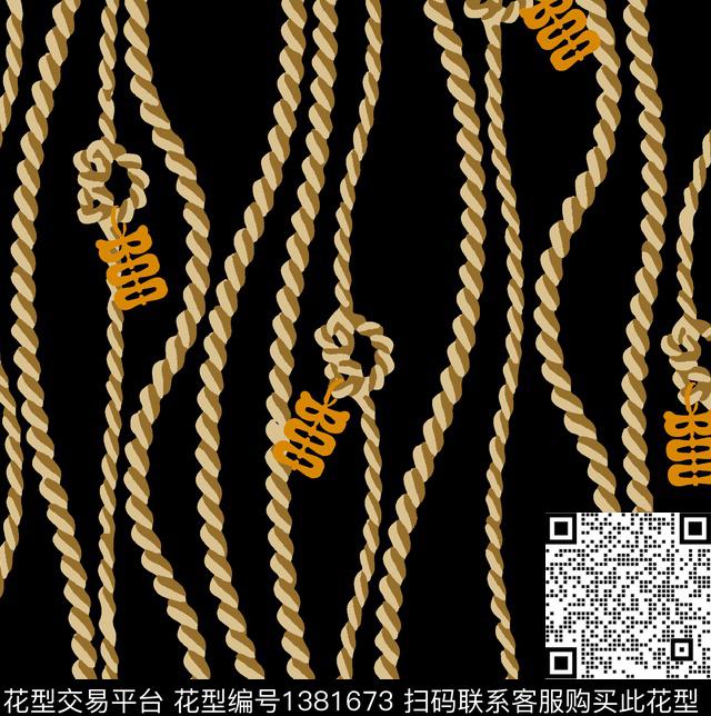 几何字母链条传统印花华亿平台下载（图片编号: 1381673） - 瓦栏（Walan）