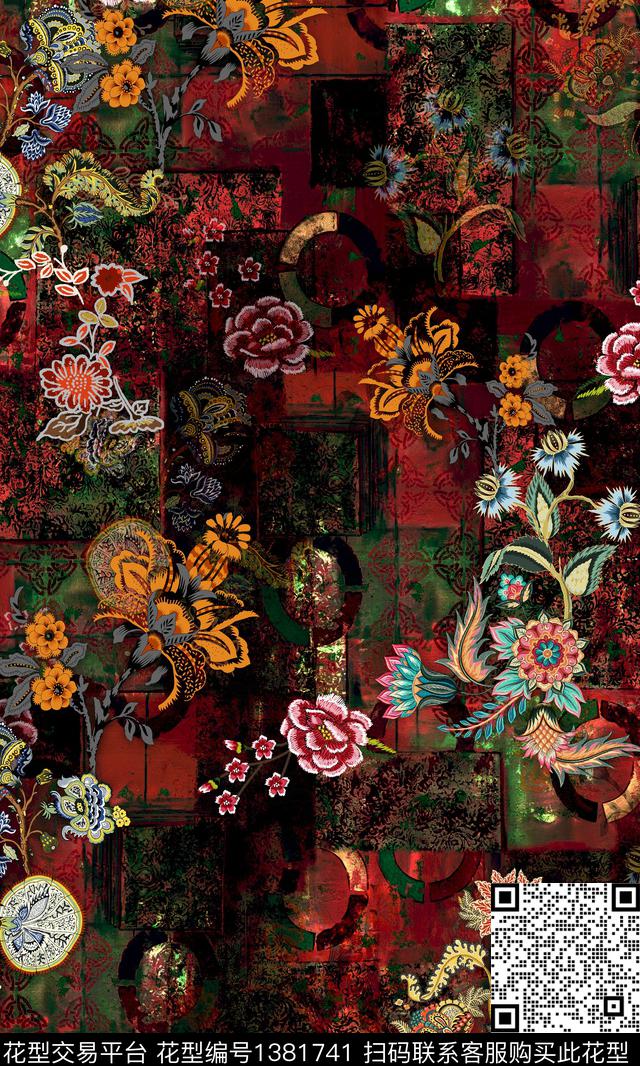女装花卉雕印华亿平台数码印花华亿平台下载（图片编号: 1381741） - 瓦栏（Walan）