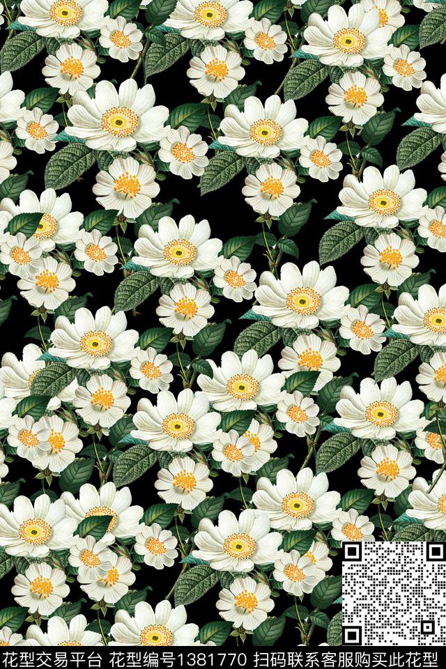 绿植树叶大牌风小清新数码印花华亿平台下载（图片编号: 1381770） - 瓦栏（Walan）