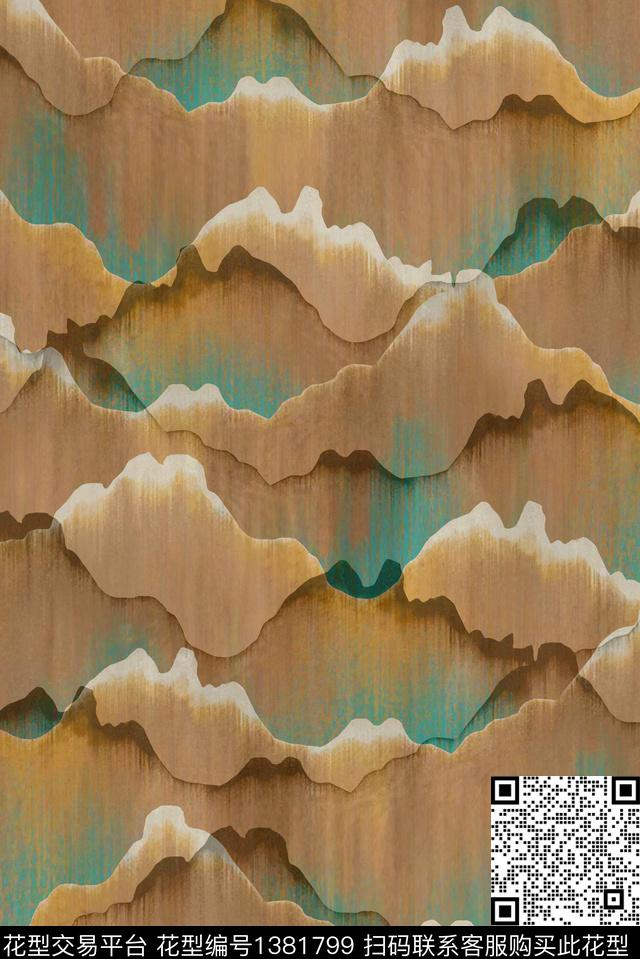 山抽象数码印花华亿平台下载（图片编号: 1381799） - 瓦栏（Walan）