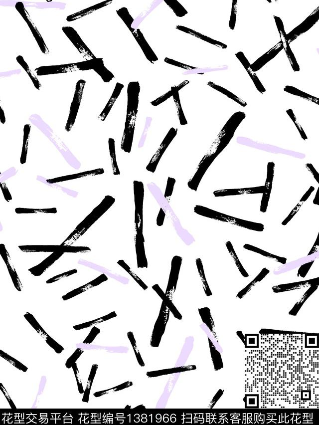 涂鸦几何大牌风传统印花华亿平台下载（图片编号: 1381966） - 瓦栏（Walan）