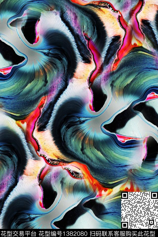 动物纹抽象数码印花华亿平台下载（图片编号: 1382080） - 瓦栏（Walan）