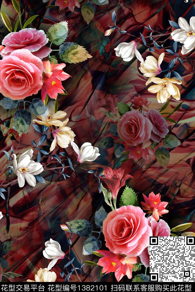 肌理香云纱雕印华亿平台数码印花华亿平台下载（图片编号: 1382101） - 瓦栏（Walan）