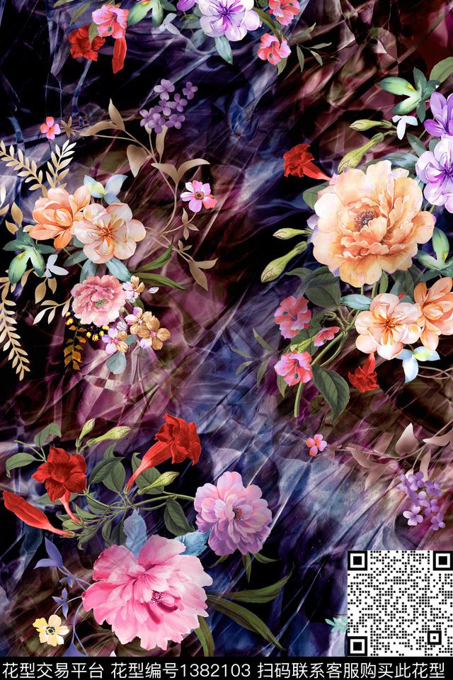 肌理香云纱雕印华亿平台数码印花华亿平台下载（图片编号: 1382103） - 瓦栏（Walan）