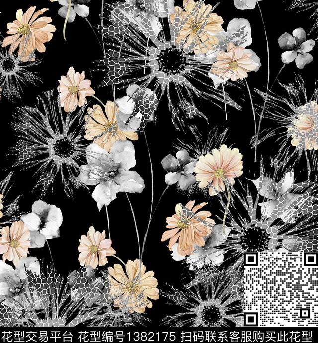 连衣裙女装花卉传统印花华亿平台下载（图片编号: 1382175） - 瓦栏（Walan）