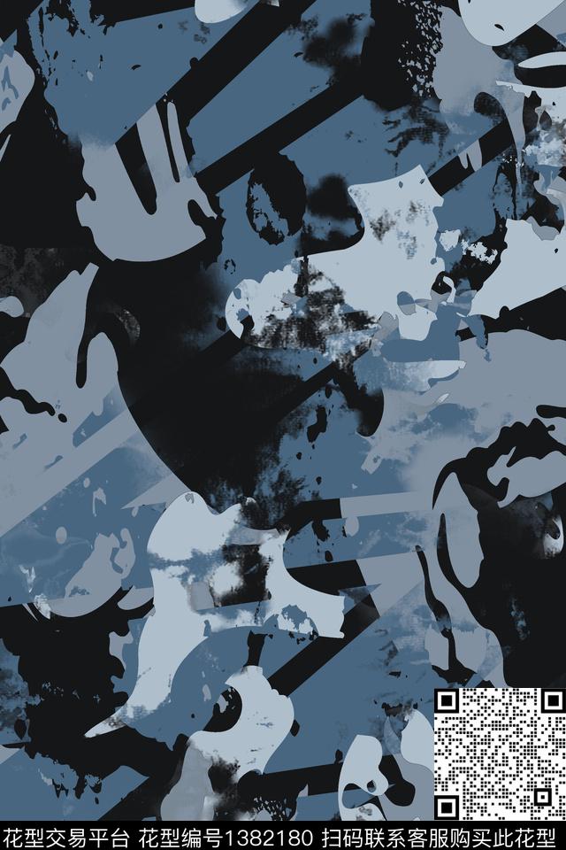 几何男装满版花迷彩传统印花华亿平台下载（图片编号: 1382180） - 瓦栏（Walan）