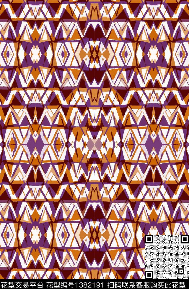 几何时尚颜色数码印花华亿平台下载（图片编号: 1382191） - 瓦栏（Walan）