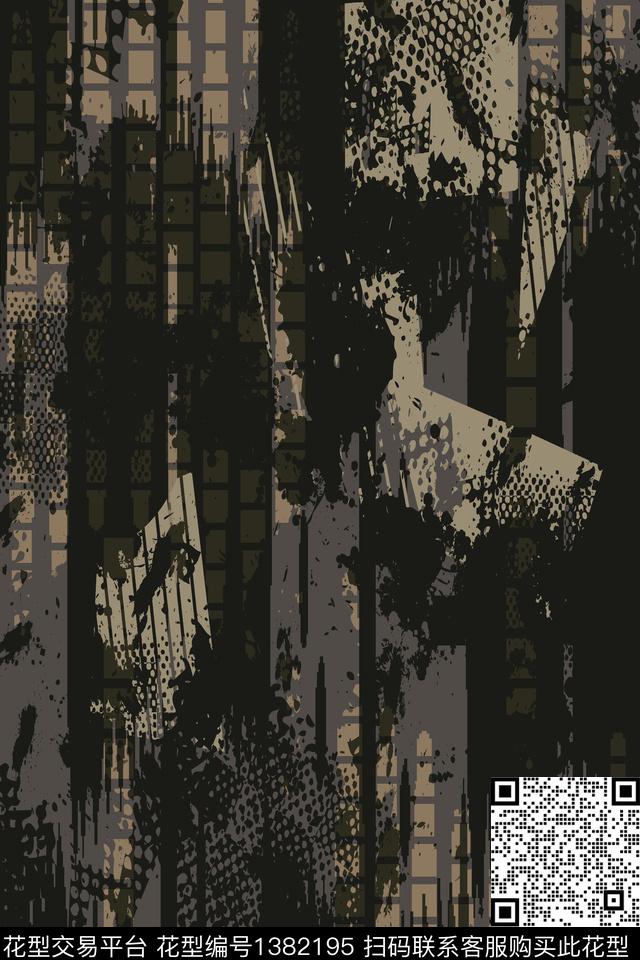 几何男装满版花迷彩传统印花华亿平台下载（图片编号: 1382195） - 瓦栏（Walan）