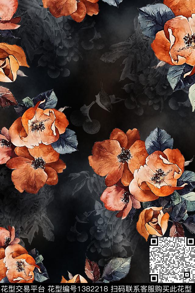 大牌风中老年中国风数码印花华亿平台下载（图片编号: 1382218） - 瓦栏（Walan）