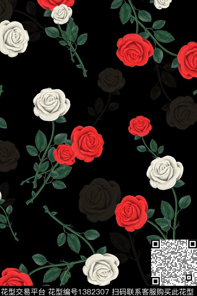 花卉大牌风小碎花数码印花华亿平台下载（图片编号: 1382307） - 瓦栏（Walan）