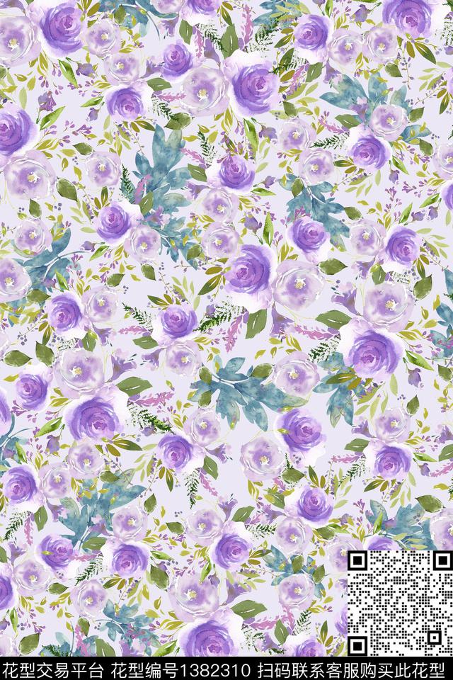 花卉大牌风小碎花数码印花华亿平台下载（图片编号: 1382310） - 瓦栏（Walan）