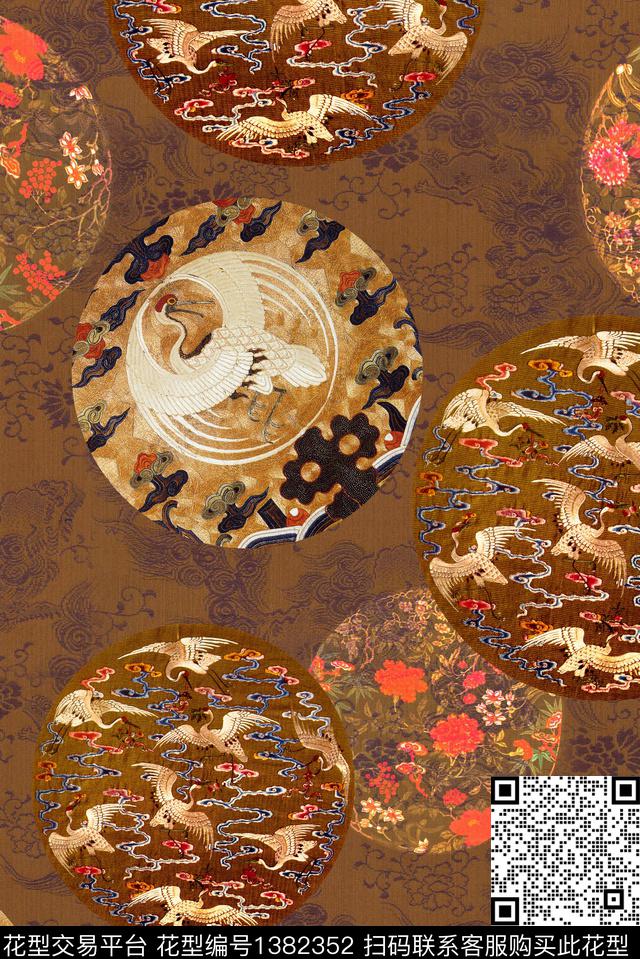 祥云民族风中国风数码印花华亿平台下载（图片编号: 1382352） - 瓦栏（Walan）