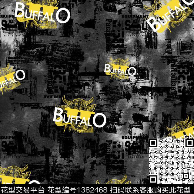 时尚字母牛传统印花华亿平台下载（图片编号: 1382468） - 瓦栏（Walan）