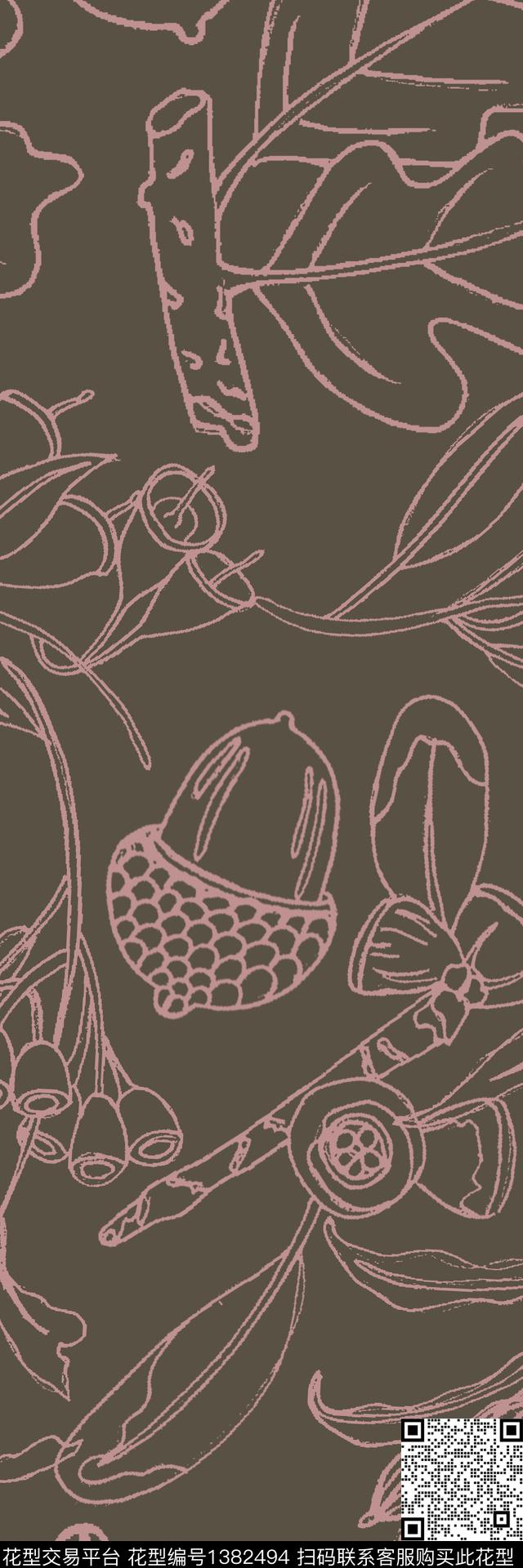 几何花卉大牌风数码印花华亿平台下载（图片编号: 1382494） - 瓦栏（Walan）