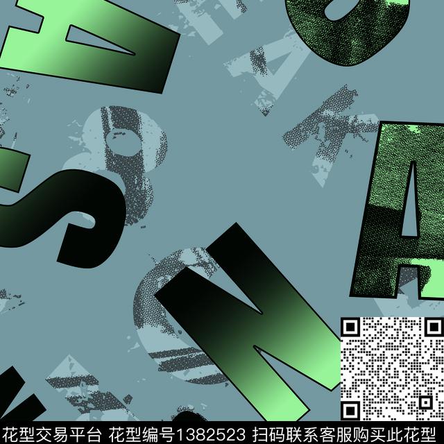 几何字母抽象男装传统印花华亿平台下载（图片编号: 1382523） - 瓦栏（Walan）