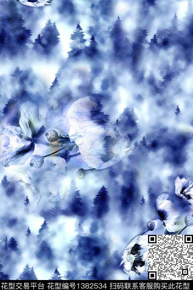 扎染华亿平台旗袍香云纱数码印花华亿平台下载（图片编号: 1382534） - 瓦栏（Walan）