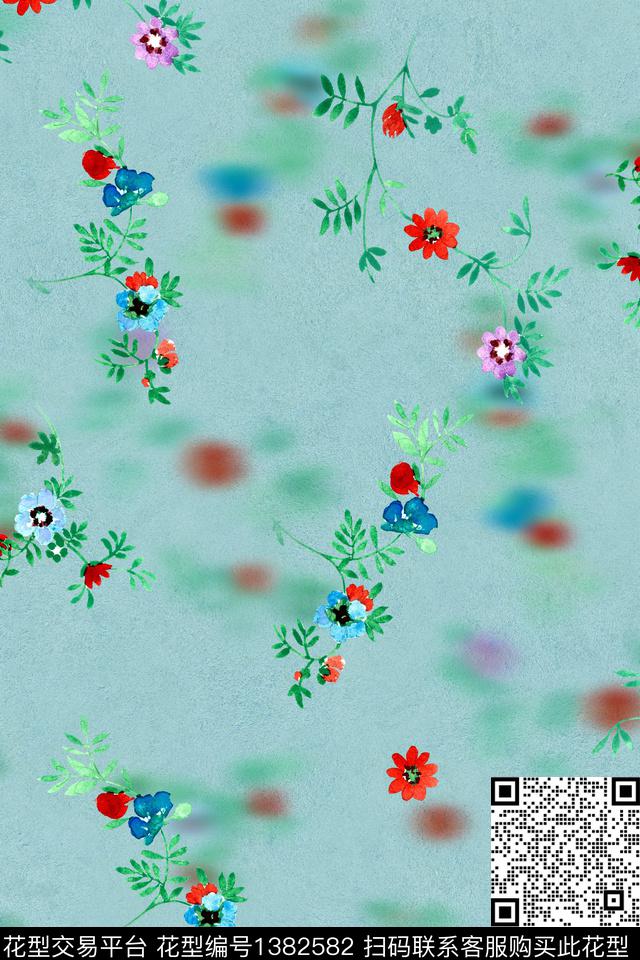 大牌风抽象小碎花数码印花华亿平台下载（图片编号: 1382582） - 瓦栏（Walan）