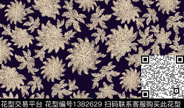 花卉大牌风小碎花数码印花华亿平台下载（图片编号: 1382629） - 瓦栏（Walan）