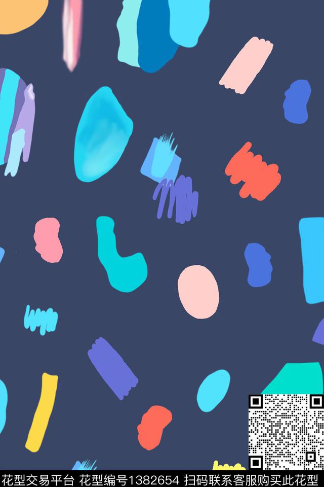 满版散花撞色黑底花卉传统印花华亿平台下载（图片编号: 1382654） - 瓦栏（Walan）