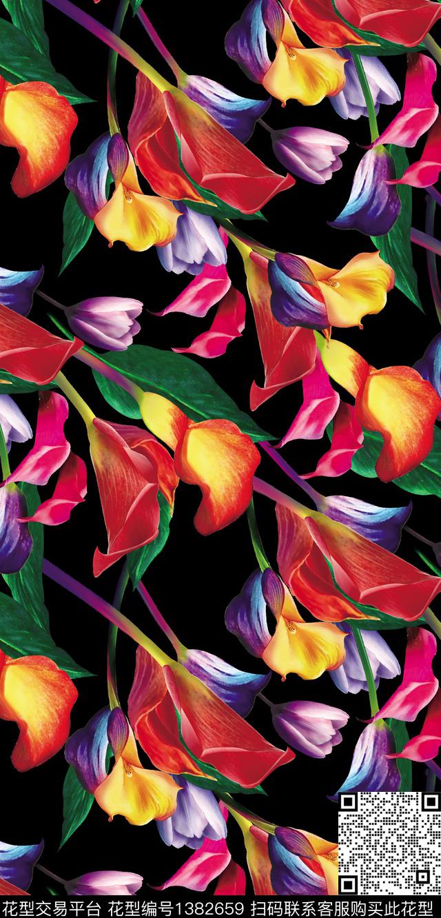 时尚绿植树叶女装数码印花华亿平台下载（图片编号: 1382659） - 瓦栏（Walan）