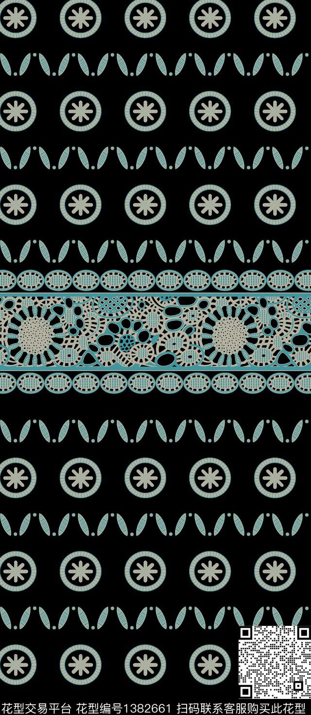 几何定位花女装数码印花华亿平台下载（图片编号: 1382661） - 瓦栏（Walan）