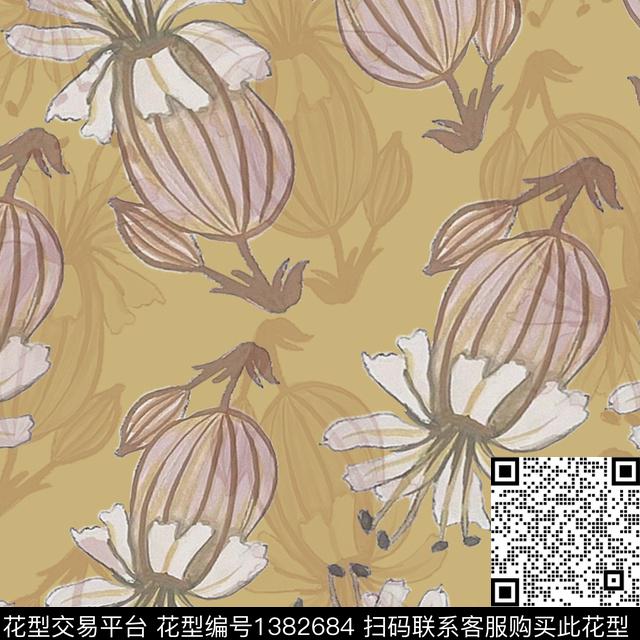 定位花绿植树叶花卉数码印花华亿平台下载（图片编号: 1382684） - 瓦栏（Walan）