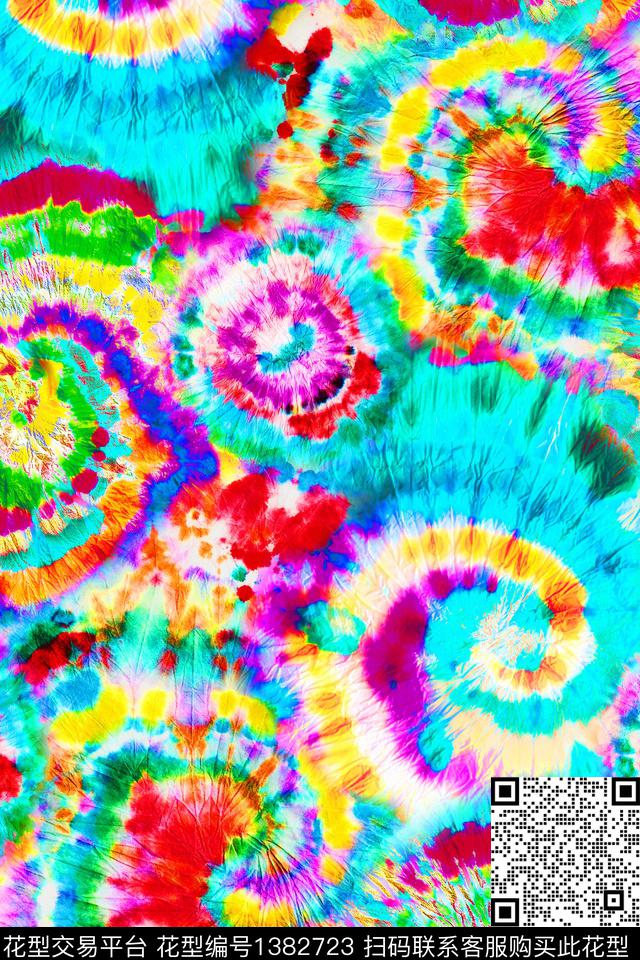 水彩扎染华亿平台大牌风数码印花华亿平台下载（图片编号: 1382723） - 瓦栏（Walan）