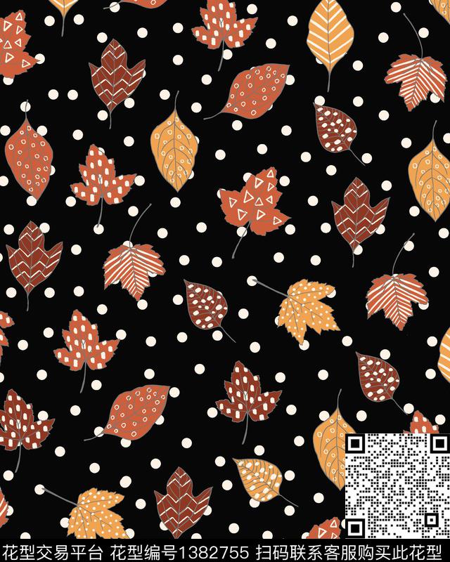 绿植树叶女装趣味传统印花华亿平台下载（图片编号: 1382755） - 瓦栏（Walan）