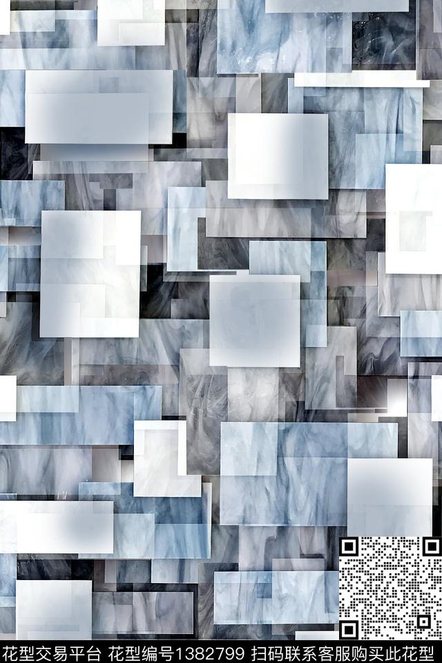 几何肌理大牌风数码印花华亿平台下载（图片编号: 1382799） - 瓦栏（Walan）