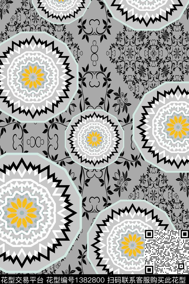 几何肌理大牌风数码印花华亿平台下载（图片编号: 1382800） - 瓦栏（Walan）