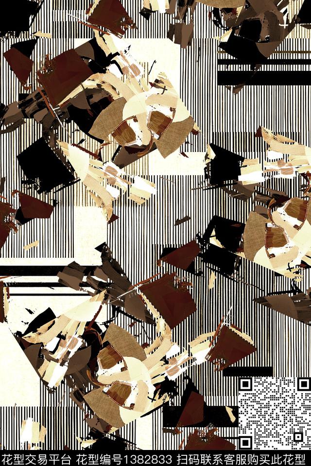 几何男装大牌风数码印花华亿平台下载（图片编号: 1382833） - 瓦栏（Walan）