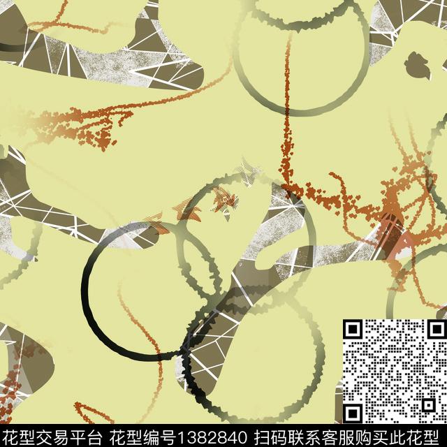 纸印花抽象男装大牌风传统印花华亿平台下载（图片编号: 1382840） - 瓦栏（Walan）