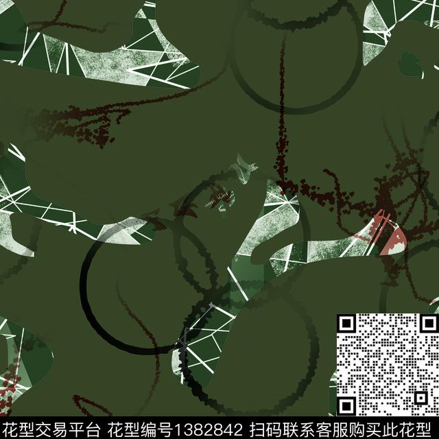 纸印花抽象男装大牌风传统印花华亿平台下载（图片编号: 1382842） - 瓦栏（Walan）