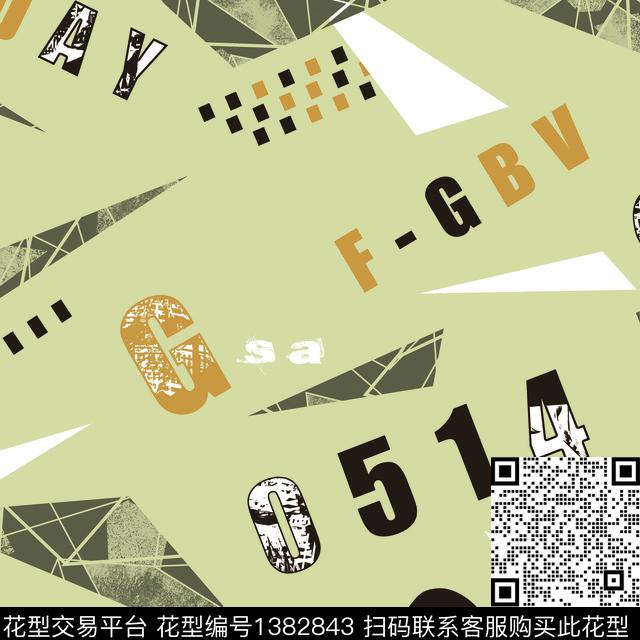 纸印花字母抽象男装传统印花华亿平台下载（图片编号: 1382843） - 瓦栏（Walan）