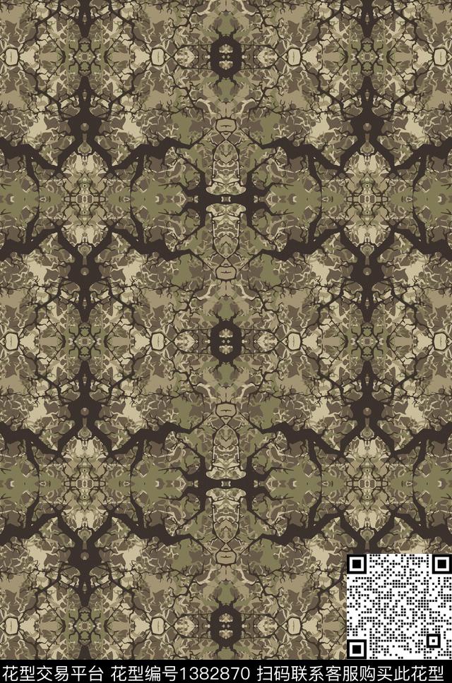 扎染华亿平台迷彩满版散花数码印花华亿平台下载（图片编号: 1382870） - 瓦栏（Walan）