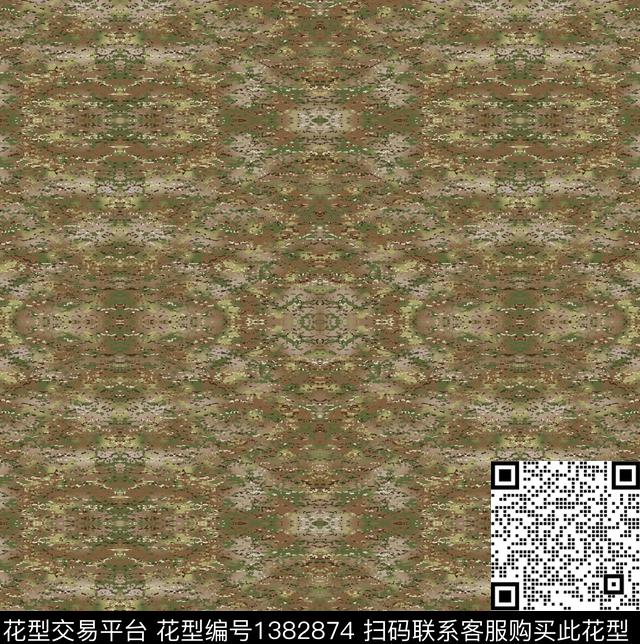 定位花扎染华亿平台迷彩数码印花华亿平台下载（图片编号: 1382874） - 瓦栏（Walan）