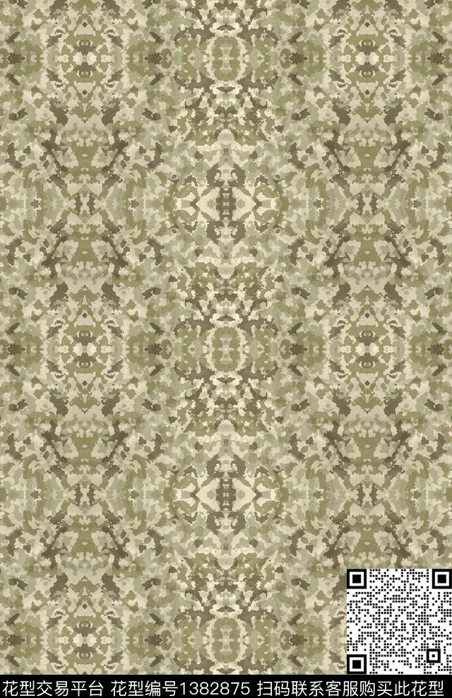 定位花扎染华亿平台迷彩数码印花华亿平台下载（图片编号: 1382875） - 瓦栏（Walan）