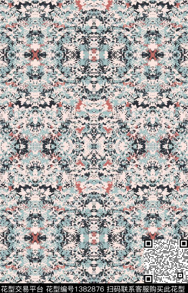定位花扎染华亿平台迷彩数码印花华亿平台下载（图片编号: 1382876） - 瓦栏（Walan）