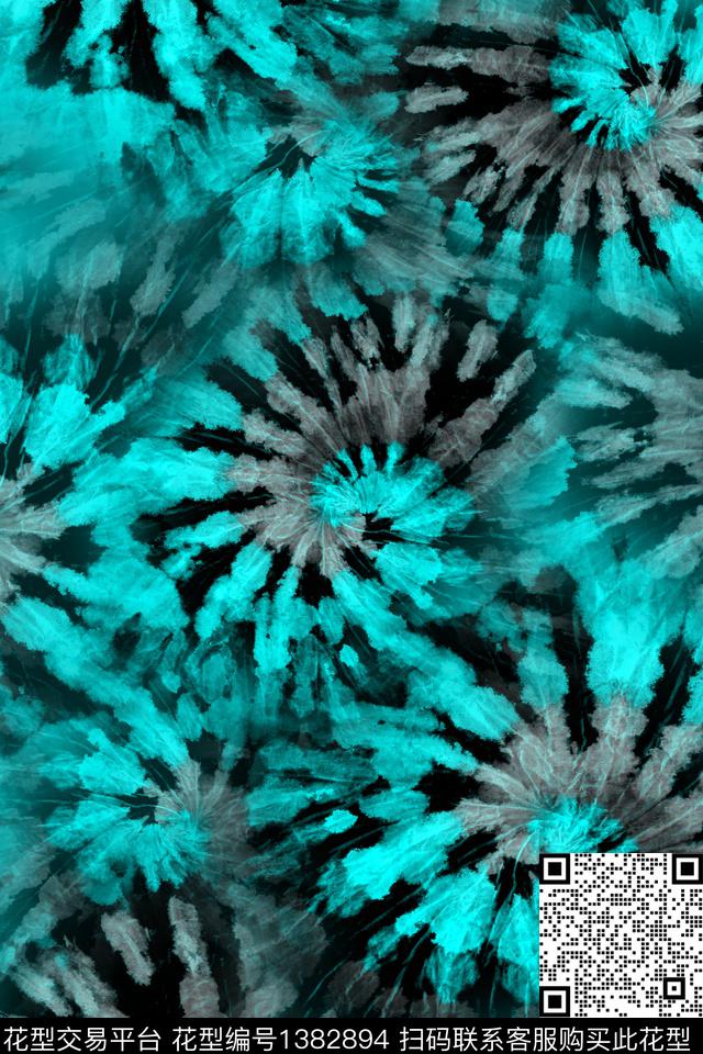 扎染华亿平台大牌风抽象数码印花华亿平台下载（图片编号: 1382894） - 瓦栏（Walan）