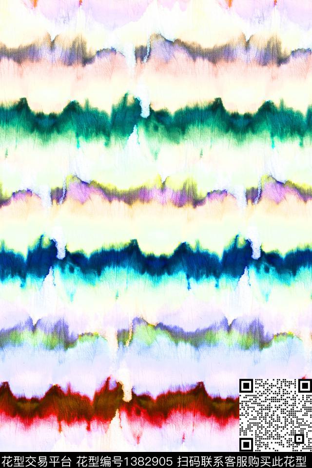 几何扎染华亿平台大牌风数码印花华亿平台下载（图片编号: 1382905） - 瓦栏（Walan）